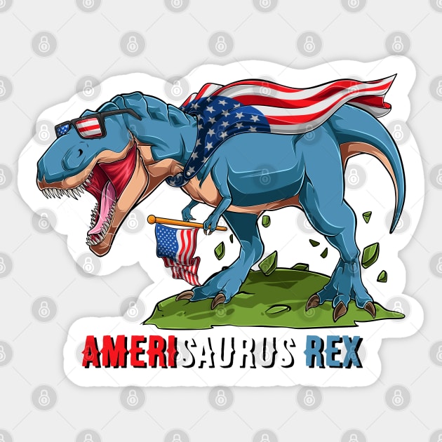 Dinosaur July 4th Amerisaurus Sticker by HolidayBug